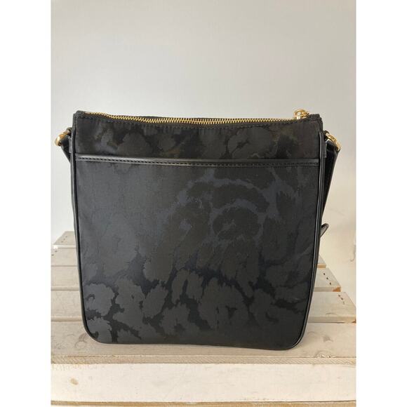 MICHAEL KORS, MEDIUM BLACK NYLON ANIMAL PRINT CROSSBODY BAG - Picture 4 of 12